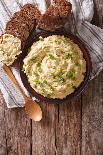 Jewish traditional snack forshmak close-up on the table. vertica — Stock Photo, Image