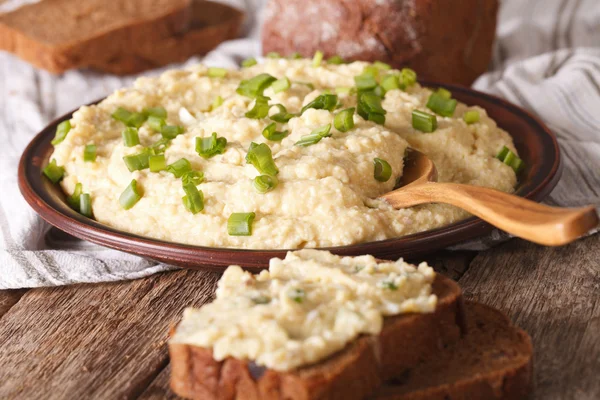 Cuisine juive : pâté de hareng - forshmak close-up. horizontal — Photo