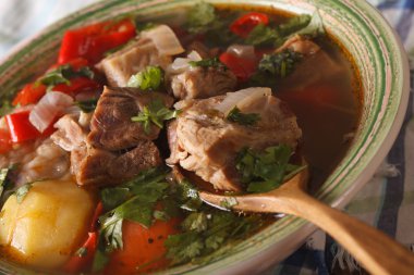 sebze makro ile kuzu kalın çorbası. Yatay