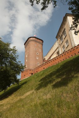 Wawel Kalesi tepede. Alt görünümü, Polonya
