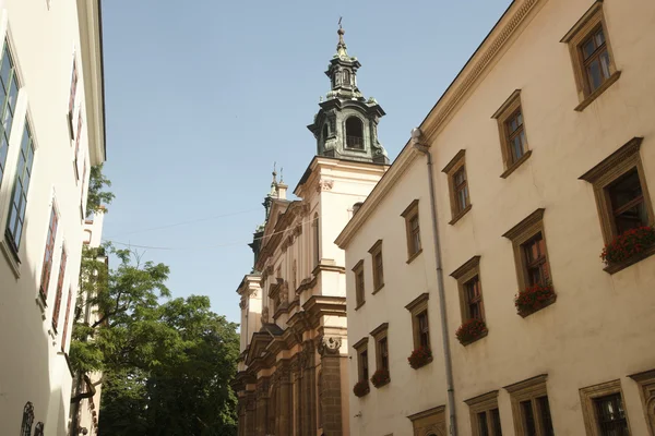 Oude straat in het centrum van Krakau — Stockfoto