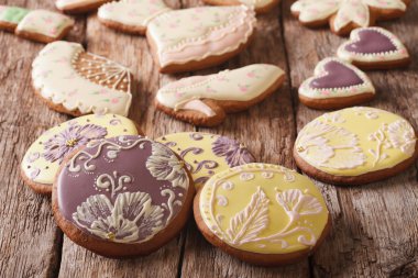 Anneler günü zencefilli kurabiye yakın çekim. Yatay