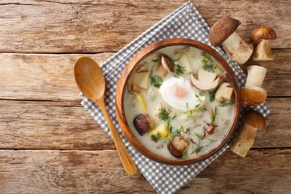 Kulajda Una Sopa Blanca Tradicional Checa Llena Sabores Esta Receta — Foto de Stock