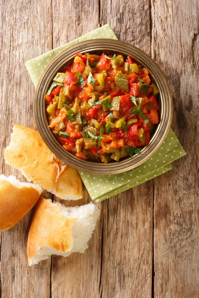 Taktouka Marroquí Una Deliciosa Ensalada Cocida Que Sirve Como Entrante — Foto de Stock