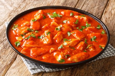 Romanya Gıda Ostropel de pui masadaki tabağa yakın çekim yapıyor. Yatay