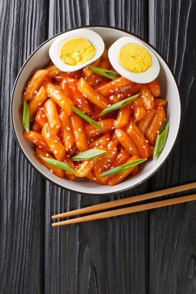 Tteokbokki One Most Popular Korean Street Foods Korea Close Bowl — 图库照片