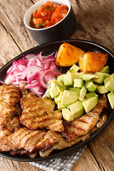 Poc Chuc Yucatecan Grilled Pork Traditional Mayan Dish Marinated Sour — Stock Photo, Image