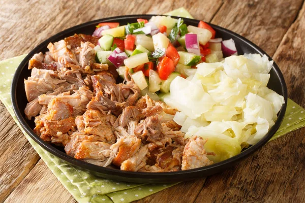 Hawaiian Food Kalua Pork Slowly Cooked Served Stewed Cabbage Fresh — Stock Photo, Image