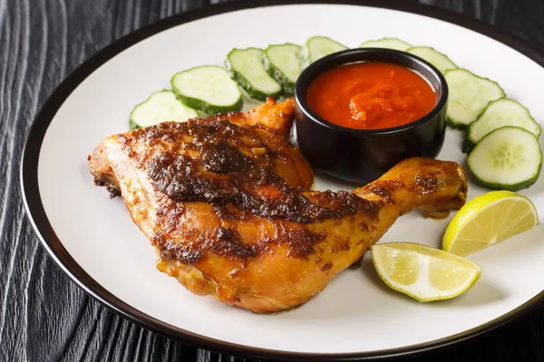 Ayam Bakar Est Plat Poulet Grillé Charbon Bois Mariné Dans — Photo