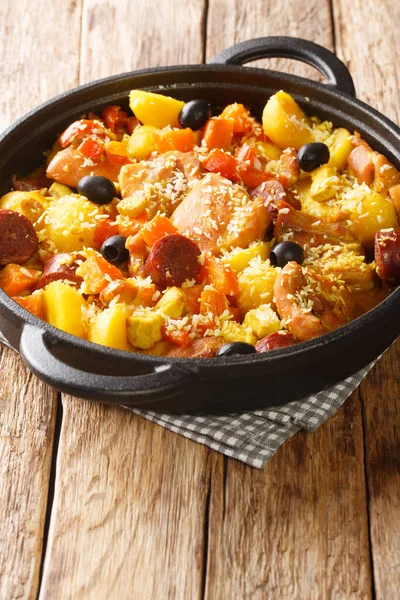 Galinha Chino Guiso Pollo Portuguesa Con Verduras Primer Plano Curry —  Fotos de Stock