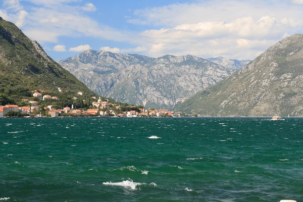 Kotorski záliv po bouři. Černá Hora — Stock fotografie