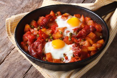 Huevos flamenca, closeup a la. Yatay