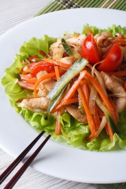 Kavrulmuş sebze, dikey Asya Tavuk salatası