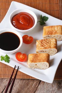 Japon omlet tamago sos dikey en iyi Manzaralı