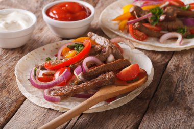 Et ve sebze, yatay ile Meksika tortilla