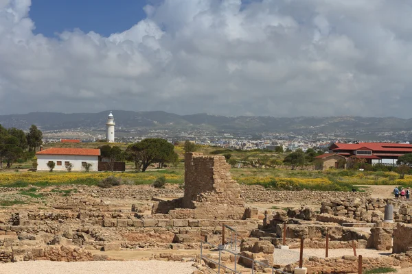 Widok z archeologiczne Park Paphos na Cyprze — Zdjęcie stockowe