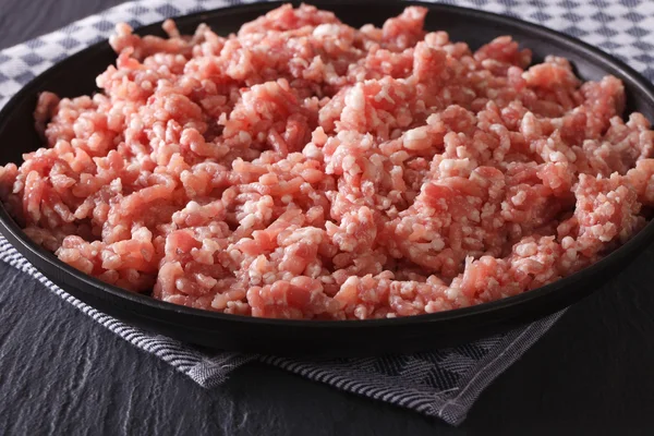 Raw pork minced close up horizontal — Stock Photo, Image