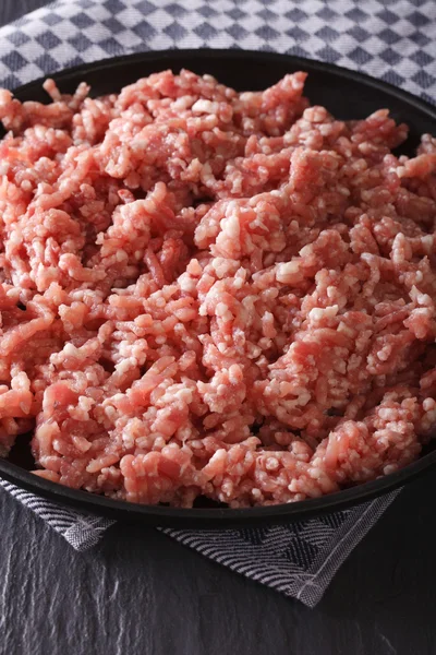 Raw pork minced close up vertical — Stock Photo, Image