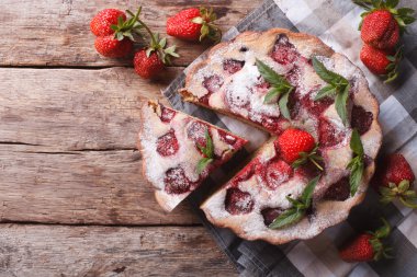 Taze çilek en iyi Oda yatay lezzetli dilimli pasta