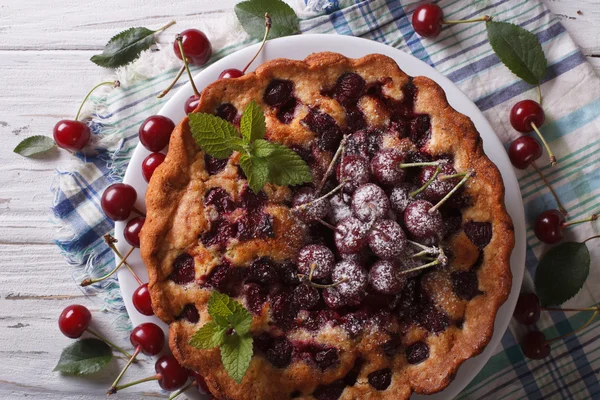 Pastel de cereza casero primer plano horizontal vista superior — Foto de Stock