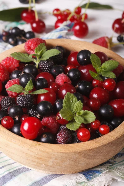 Vitamin salad of fresh berries closeup. Vertical — Zdjęcie stockowe