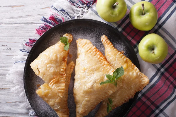 Delicious homemade apple pie turnover closeup. horizontal top vi — Stock Photo, Image