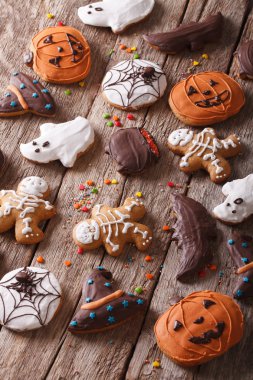 arka plan Gingerbread Halloween tablo yakın çekim. Dikey