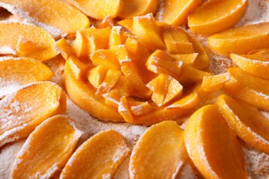 Lezzetli pasta krem peynir ve hurma makro ile. Yatay