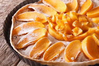 Trabzon hurması lezzetli pasta kapatın. Yatay 