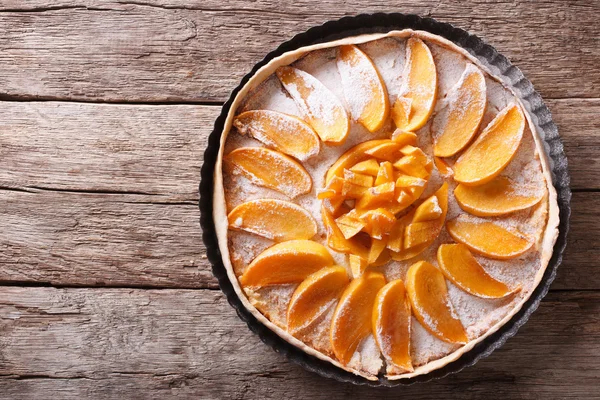 Tarta con caqui y queso crema. Vista superior horizontal — Foto de Stock