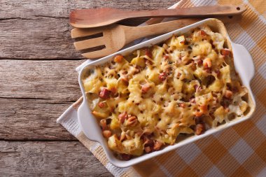 tartiflette potatoes with bacon and cheese close up horizontal t clipart