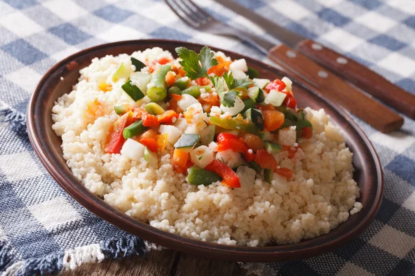 Arabian Food: Cous Cous with vegetables. horizontal — Stock Photo, Image