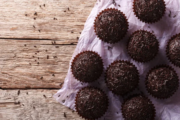 Brazil truffle on the table. Horizontal top view — Stock Photo, Image