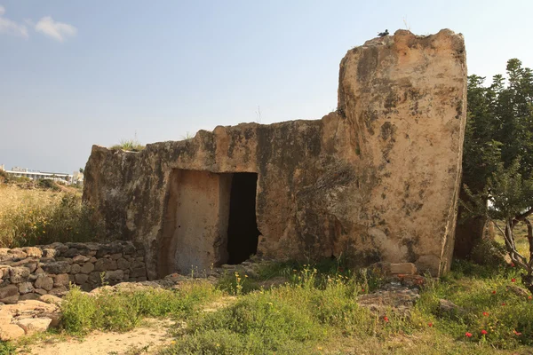 Malownicze ruiny groby królów Paphos, Cypr — Zdjęcie stockowe