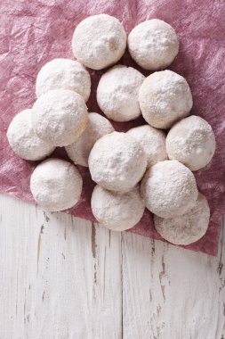 lezzetli Kurabiye polvoron portre. Dikey Üstten Görünüm