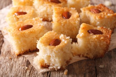 lezzetli pasta badem Revani makro ile. Yatay