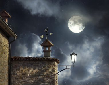 Night above the roofs clipart