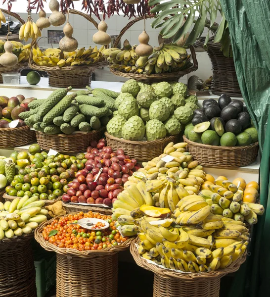 Fresh fruit on market Madeira — Stock Photo, Image