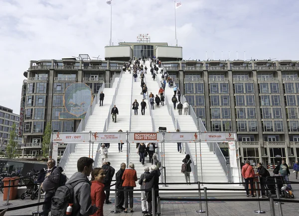 Rotterdam hatalmas állványzat lépcső — Stock Fotó