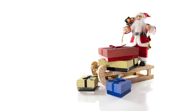 Santa claus on the sledge — Stock Photo, Image