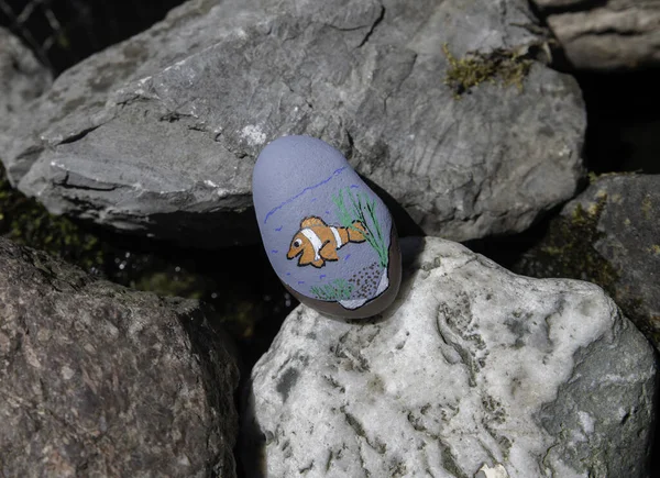 Festett kő az úgynevezett boldog kövek — Stock Fotó