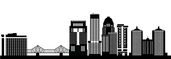 Louisville skyline amerikai város — Stock Vector