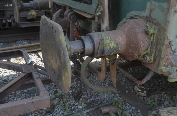 Iron old rusted train buffer — Stock Photo, Image