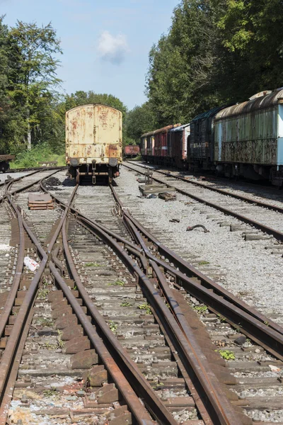 Old rusted train at trainstation hombourg — Stock Photo, Image