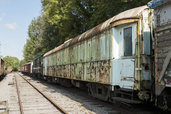 Régi rozsdás vonat trainstation hombourg — Stock Fotó