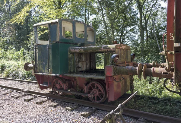 Old rusted train locomotive at trainstation hombourg — Stock Photo, Image