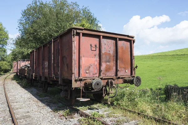 Old rusted train at trainstation hombourg — Stock Photo, Image
