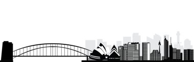 Sydney silueti izole siluet