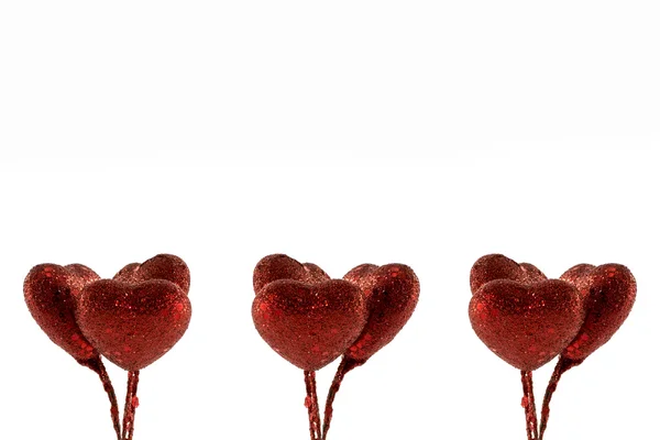 Banner med rött hjärta former — Stockfoto