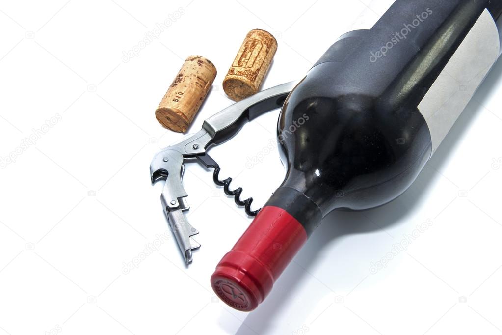 red wine bottle with cork 